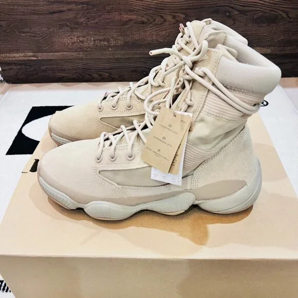Yeezy Cream High-Top Boots $400 Adidas Yeezy 500 High Winter Boot Size 12 IF7549 Cream  main image 3